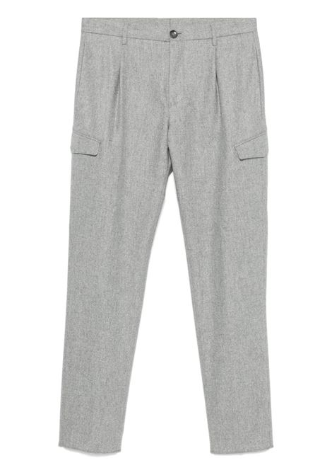 Light grey virgin-wool cargo pants Tagliatore - men TAGLIATORE | Trousers | PLANG14070039P1140