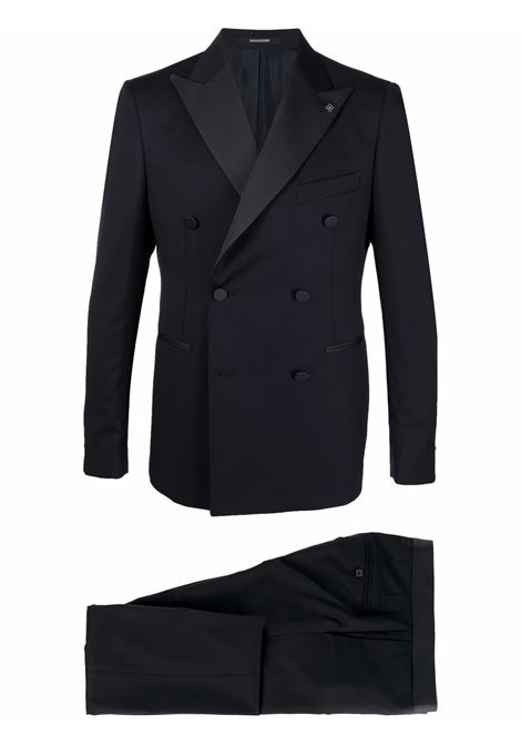 Blue fitted double-breasted suit Tagliatore - men