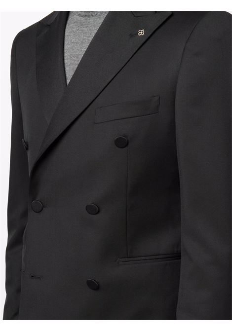 Black wool fitted double-breasted suit Tagliatore - men TAGLIATORE | SFBR10A01060001N5012