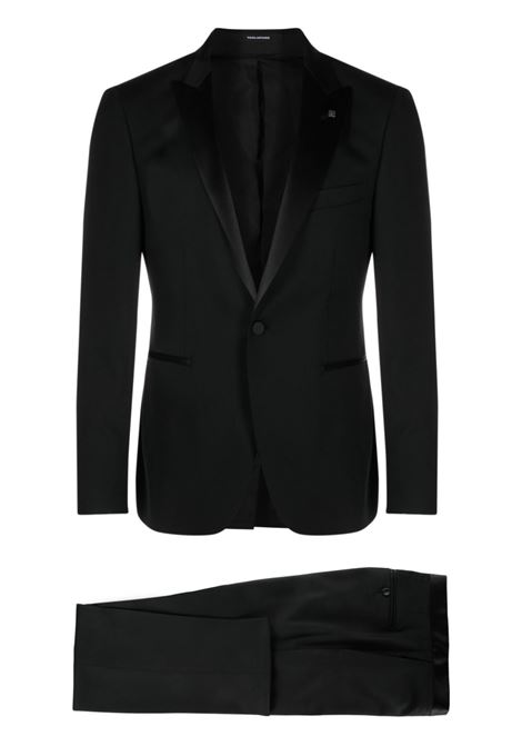 Black single-breasted suit - men