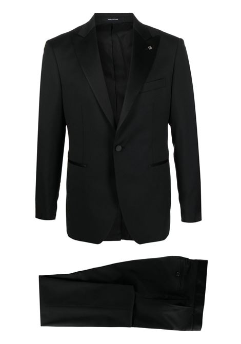 Black two-piece single-breasted suit - men 