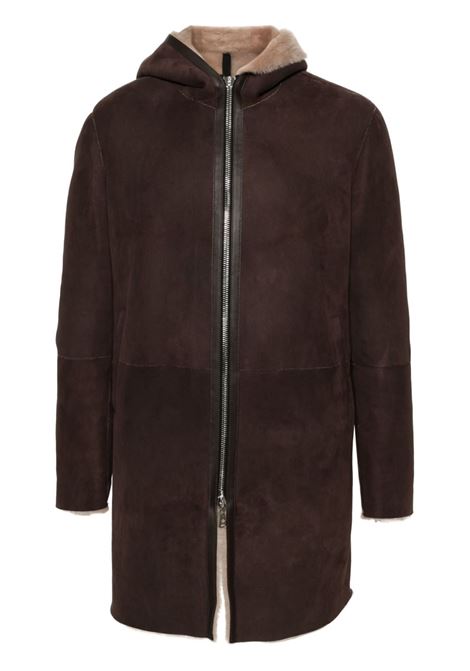 Chocolate Brown Wilson suede coat Tagliatore - men TAGLIATORE | Outerwear | WILSONCHI2407MOROT