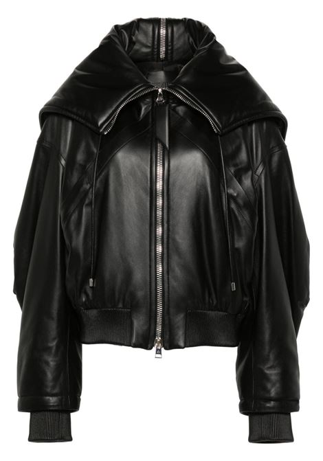 Bomber imbottito in pelle in nero The Attico - donna