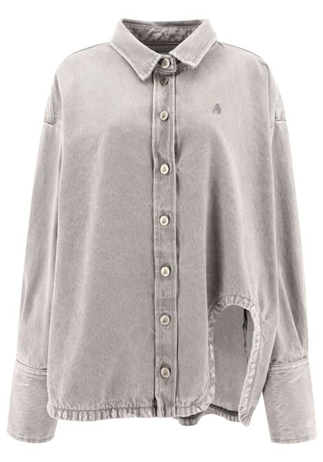 Light grey cut-out detail asymmetric collar shirt The Attico - women THE ATTICO | Outerwear | 247WCB68D089733