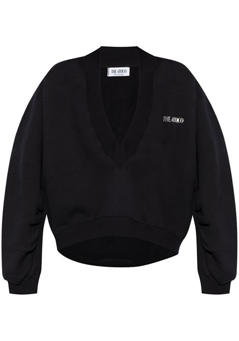 Black Logo cropped sweatshirt The Attico - women THE ATTICO | Sweatshirts | 247WCF10JF03100