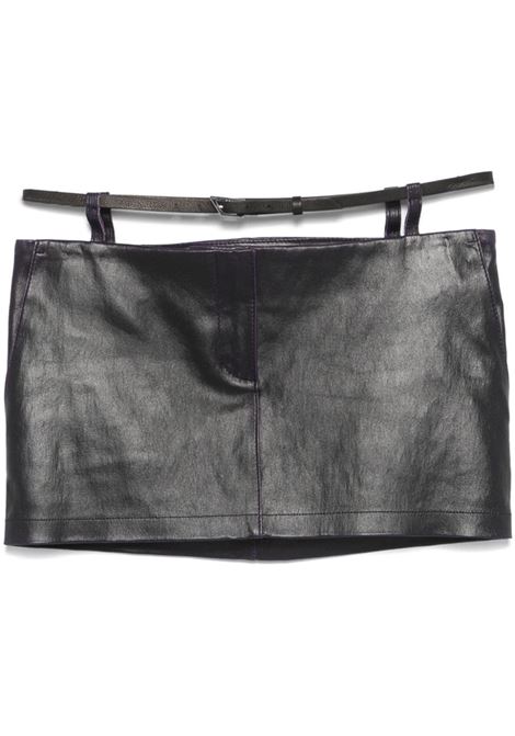 Black leather mini skirt The Attico - women