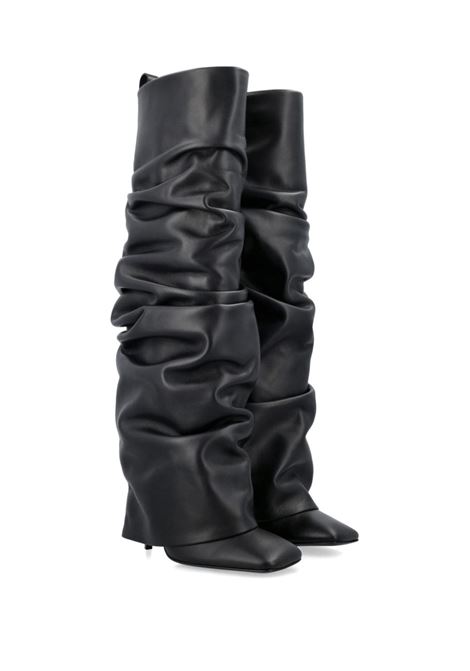 Black Rea layered knee-high leather boots The Attico - women THE ATTICO | 247WS820L019100