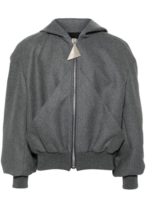 Grey hooded bomber wool jacket Tha Attico - women