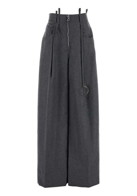 Dark grey wool wide-leg trousers The Attico - women