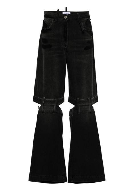 Black high-rise wide-leg jeans The Attico - women THE ATTICO | 248WCP157D097100