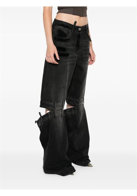 Black high-rise wide-leg jeans The Attico - women THE ATTICO | 248WCP157D097100