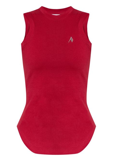 Top con placca logo in rosso The Attico - donna