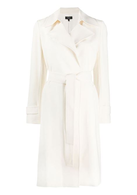 Trench con cintura in bianco avorio Theory - donna THEORY | J0709411Y0C