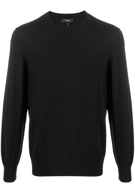 Maglione in lana a maniche lunghe in nero Theory - uomo THEORY | J0781713001