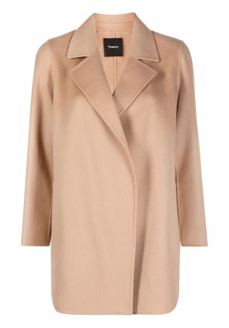 Camel brown double-breasted fitted blazer Theory - women 