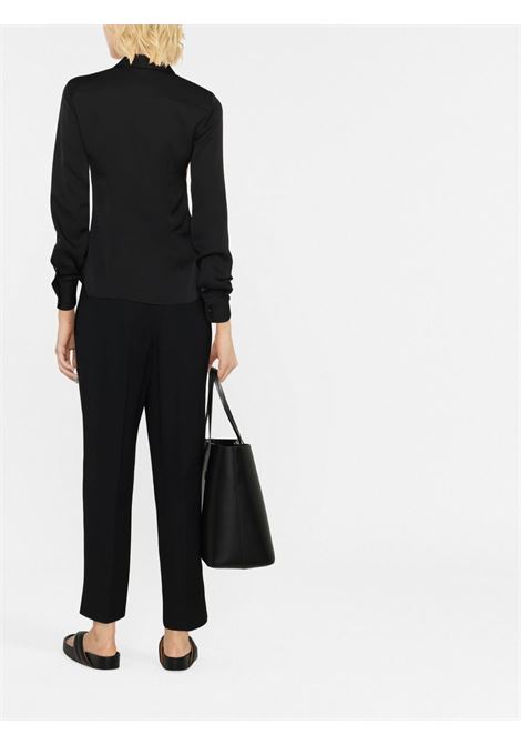 Black silk concealed placket shirt Theory - women THEORY | M0102536001