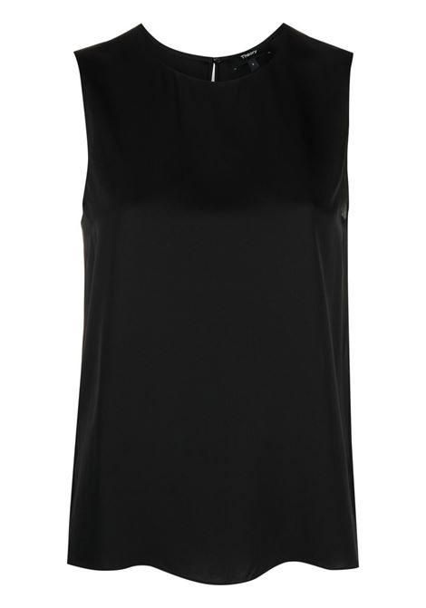 Black sleeveless silk vest top Theory - women  THEORY | M0102539001