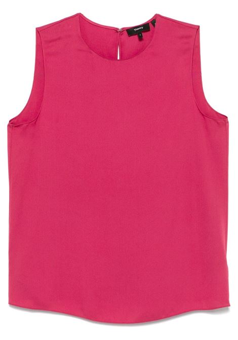 Canotta Shell in seta in rosa lampone Theory - donna THEORY | Top | M0102539UGF