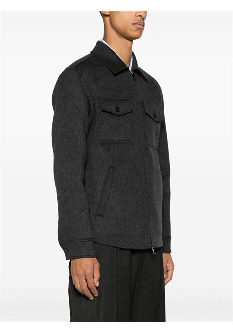 Grey zipped shirt jacket Theory - men THEORY | N0871423P5M