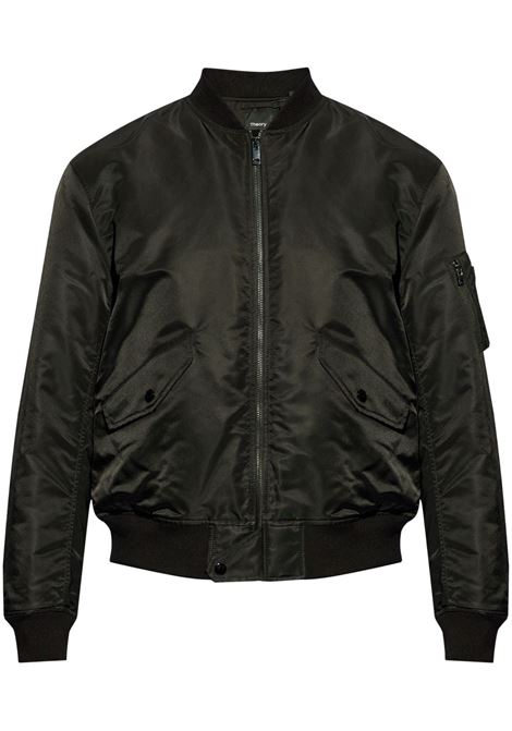 Black zip-up bomber jacket Theory - men THEORY | Outerwear | N0877402001