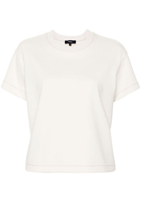 White jersey short-sleeve T-shirt Theory - women THEORY | O0626506C05