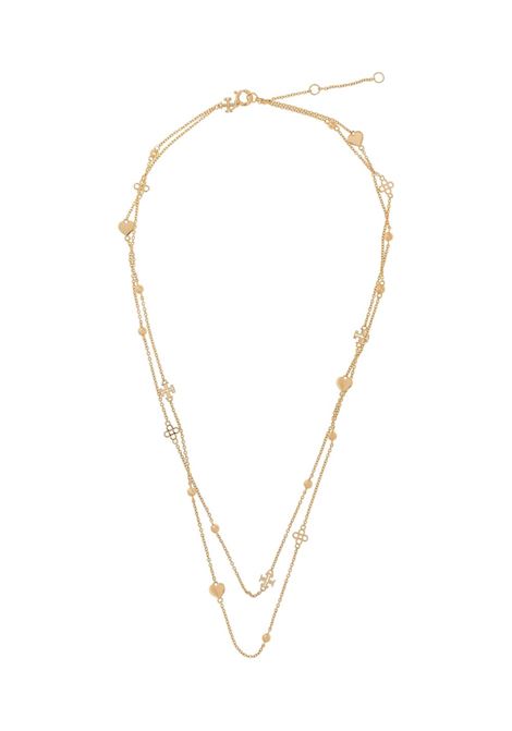 Gold logo-charm chain necklace Tory Burch - women TORY BURCH | 157211720