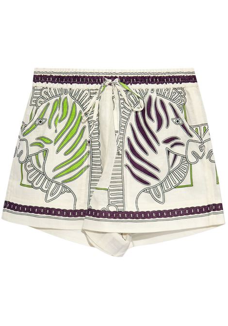 Multicolour zebra-print shorts Tory Burch - women