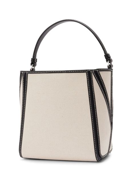 White and black small McGraw canvas bucket bag Tory Burch - women TORY BURCH | 158502254