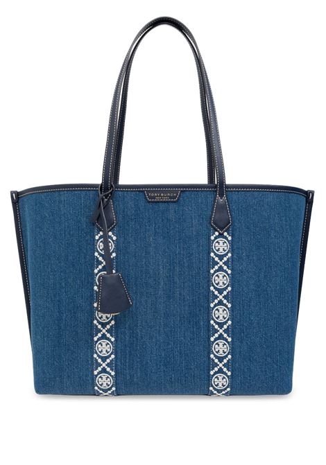 Borsa a spalla Perry in denim blu Tory Burch - donna