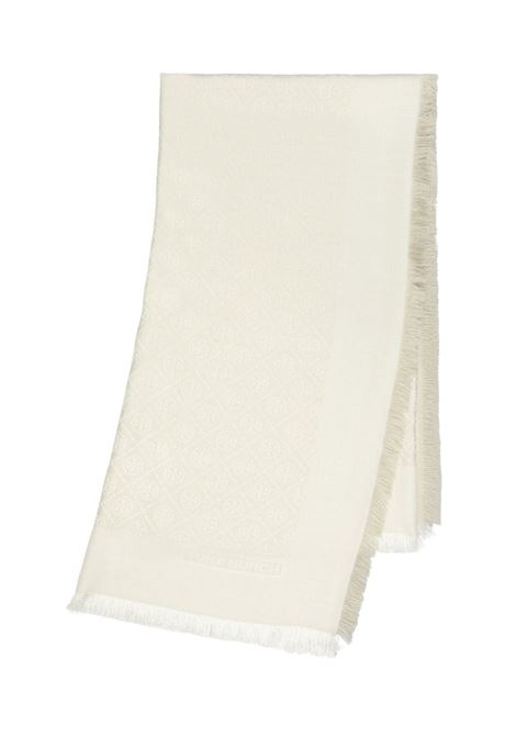 Ivory medallion-embroidery fringed scarf Tory Burch - men TORY BURCH | 160570104