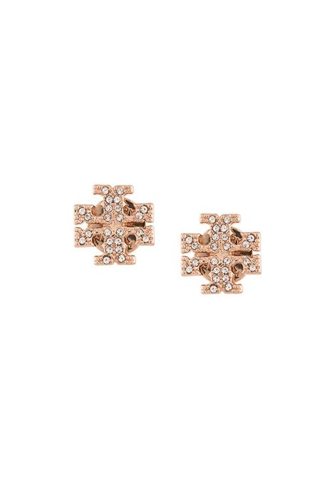 Crystal logo earrings in gold-tone - women  TORY BURCH | 53423696