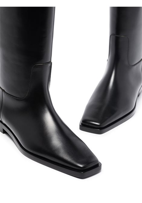 Black square-toe strap riding boots Toteme - women  TOTEME | 211901825200