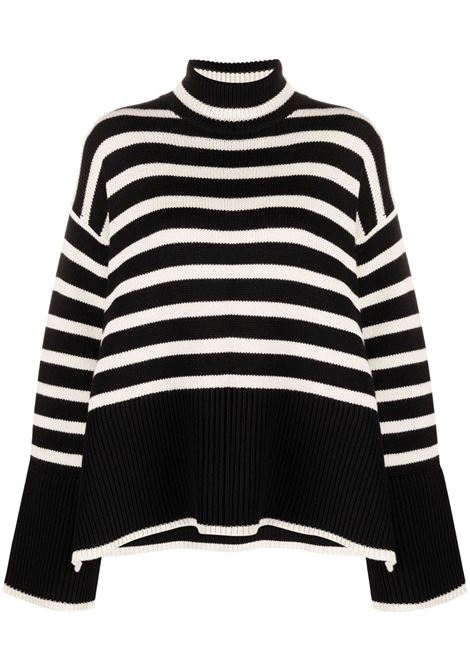 Black and white Signature stripe knitted jumper Toteme - women  TOTEME | Sweaters | 212562758210