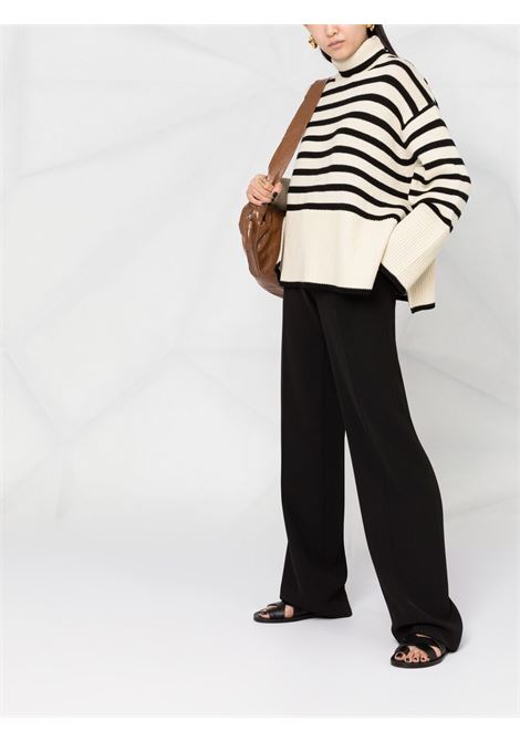 Beige striped roll neck jumper Toteme - women  TOTEME | 212562758876