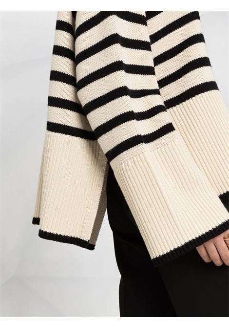 Beige striped roll neck jumper Toteme - women  TOTEME | 212562758876