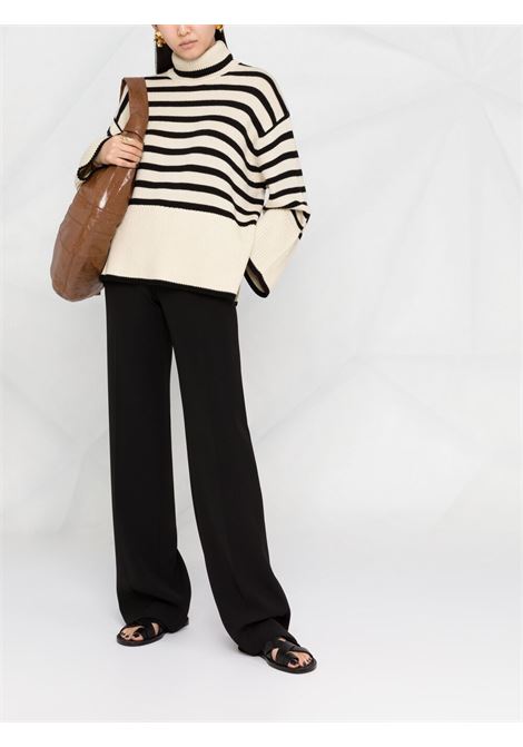 Beige striped roll neck jumper Toteme - women  TOTEME | 212562758876