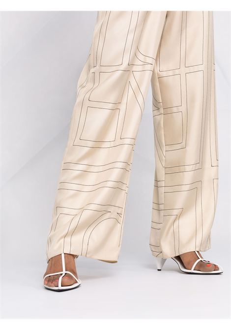 Pantaloni con stampa in beige - toteme - donna TOTEME | 213255707926