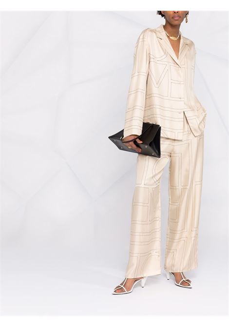 Pantaloni con stampa in beige - toteme - donna TOTEME | 213255707926