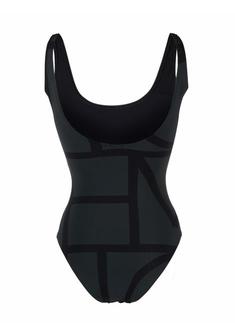 Black monogram-print swimsuit - toteme - women TOTEME | 213842795925