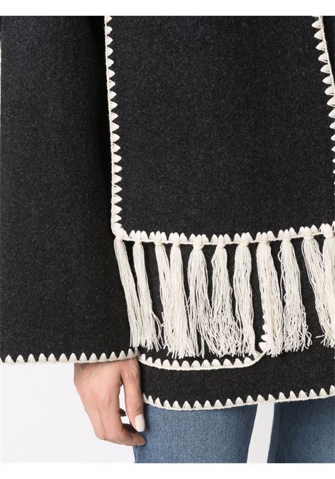 Dark grey scarf-embroidered jacket Toteme - women TOTEME | 221117709359