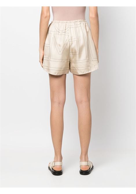 Ivory geometric-print shorts - toteme -  women TOTEME | 223226707926