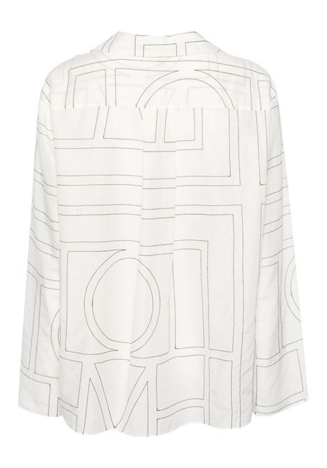 Camicia con monogramma in bianco Toteme - donna TOTEME | 243WRT976FB0239200