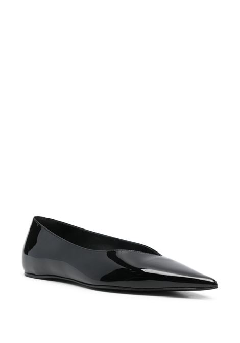 Black The Patent Asymmetric ballet flats Toteme - women TOTEME | 244WAS990LE0091001