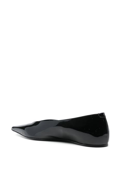 Black The Patent Asymmetric ballet flats Toteme - women TOTEME | 244WAS990LE0091001