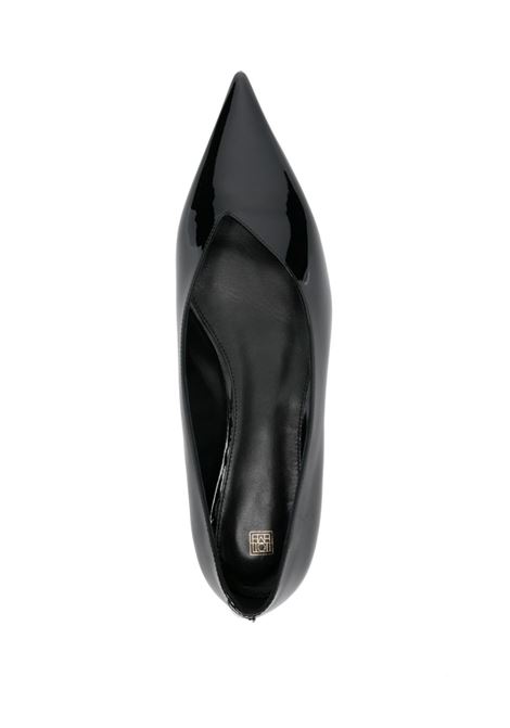 Black The Patent Asymmetric ballet flats Toteme - women TOTEME | 244WAS990LE0091001