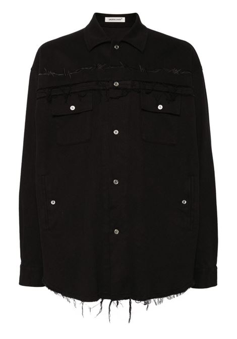 Black fringe-edged shirt Undercover - men UNDERCOVER | Shirts | UP2D4403BLK