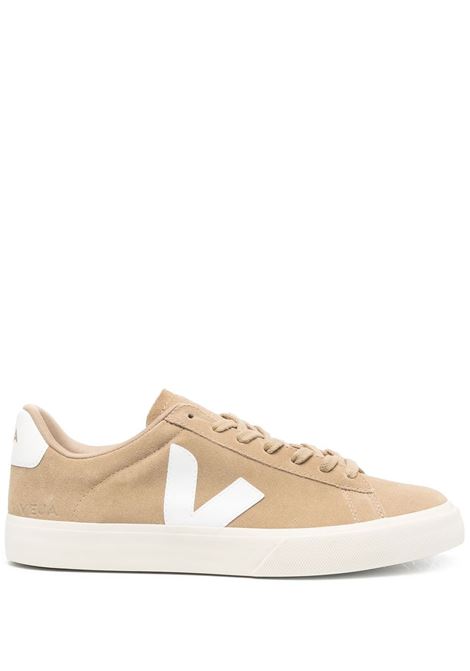 White and beige Campo low-top suede sneakers Veja - men