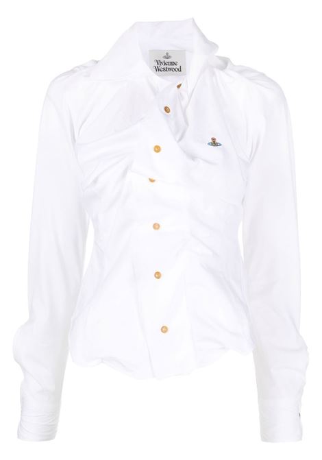 Camicia con logo a maniche lunghe in bianco Vivienne Westwood - donna VIVIENNE WESTWOOD | 1501000CW009QA401