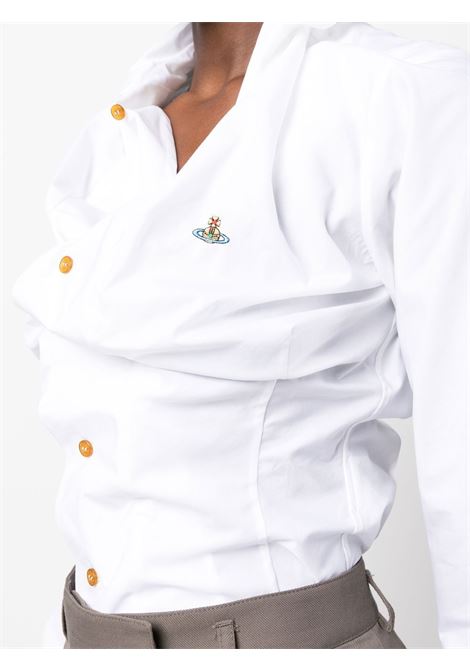 Camicia con logo a maniche lunghe in bianco Vivienne Westwood - donna VIVIENNE WESTWOOD | 1501000CW009QA401