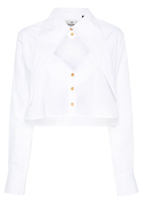 White Cut-off Heart cropped shirt Vivienne Westwood - women VIVIENNE WESTWOOD | 1501005UW009QA401